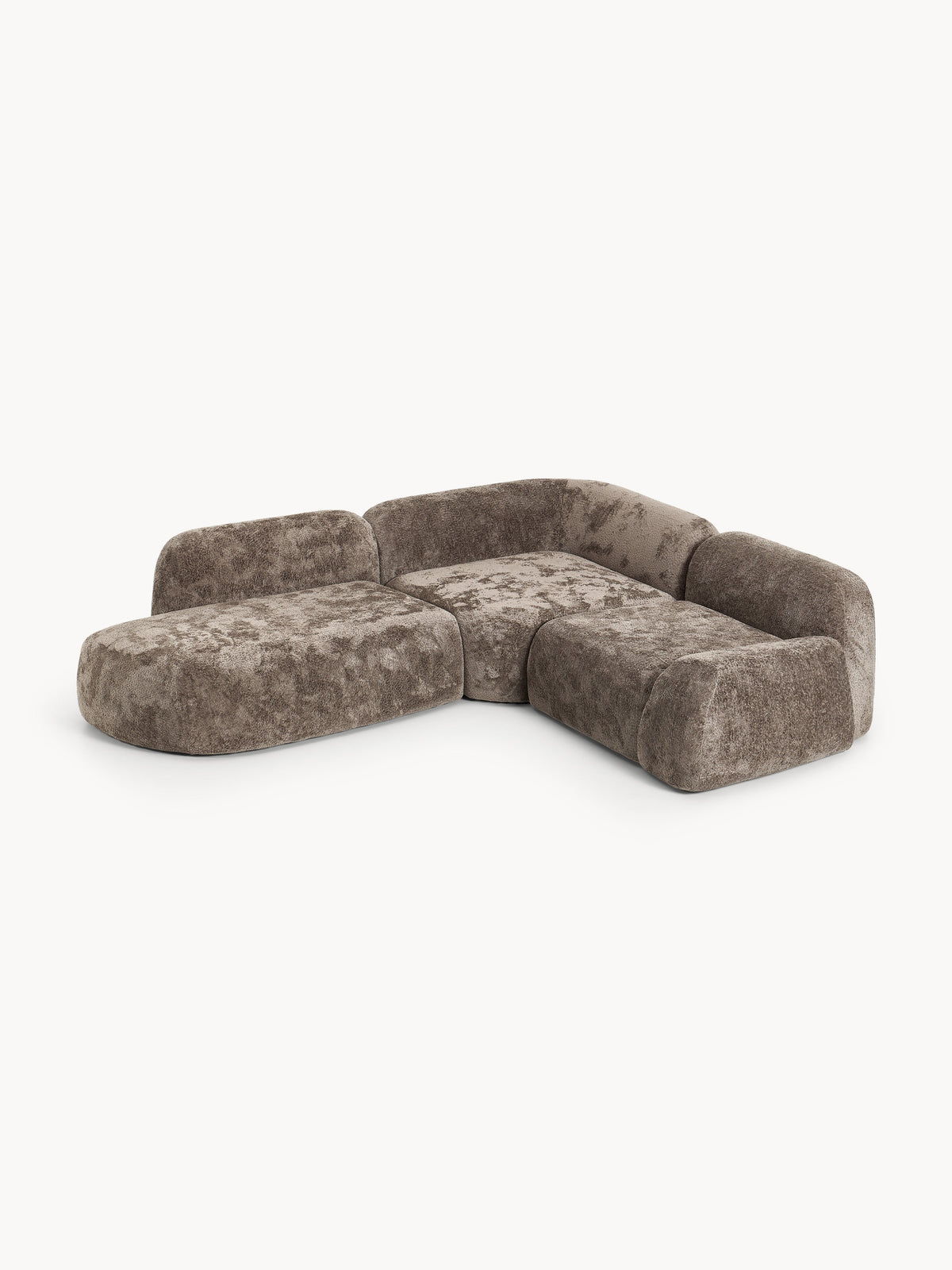 Wolkrath Modular Teddy Bouclé Corner Sofa (4-Seater) with Chaise Longue