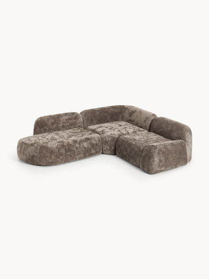 Wolkrath Modular Teddy Bouclé Corner Sofa (4-Seater) with Chaise Longue