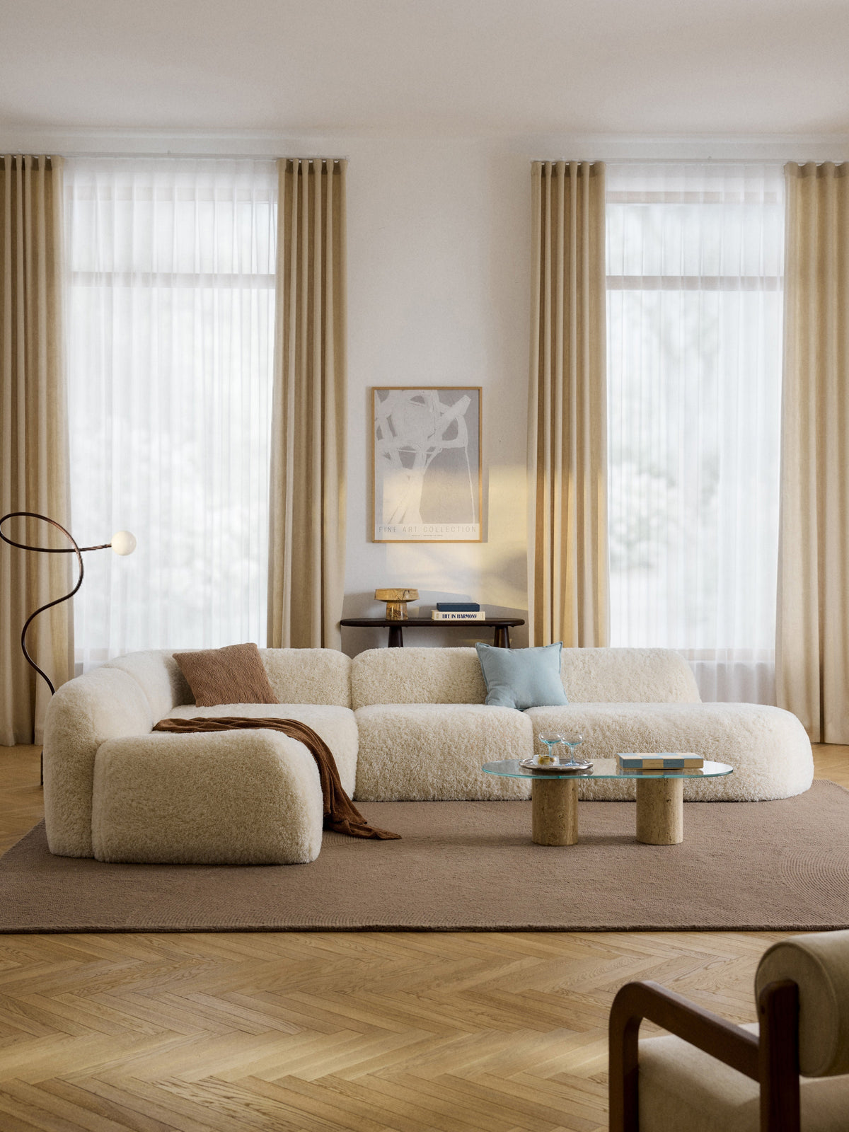 Wolkrath Modular XL Teddy Corner Sofa with Chaise Longue
