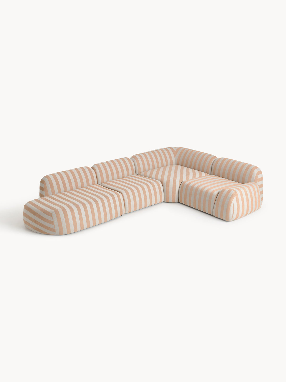 Wolkrath Striped Modular XL Corner Sofa with Chaise Longue