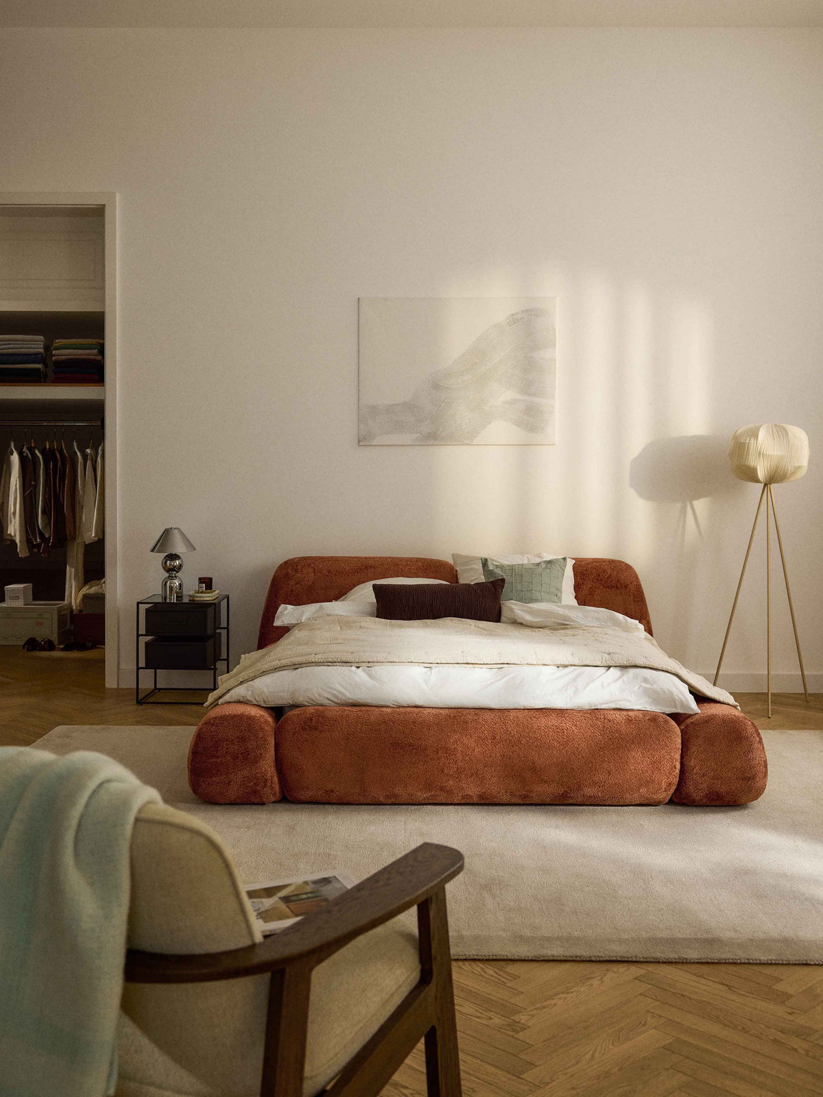 Wolkrath Teddy Bouclé Upholstered Bed