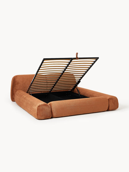 Wolkrath Teddy Bouclé Upholstered Bed with Storage