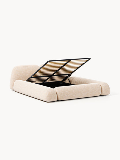 Wolkrath Upholstered Bed in Bouclé with Storage